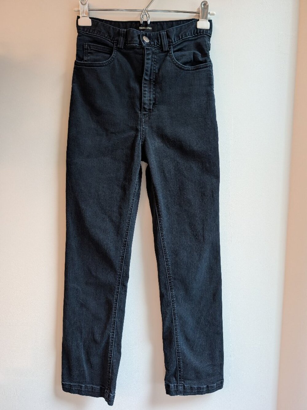 Rachel Comey Super High Rise Stretch Straight Leg Jeans Black Size 2